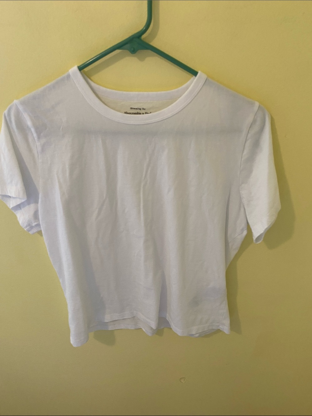 Abercrombie & Fitch White Crewneck Skimming Tee